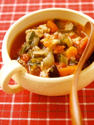 夏野菜ときのこを食べるジューシースープ